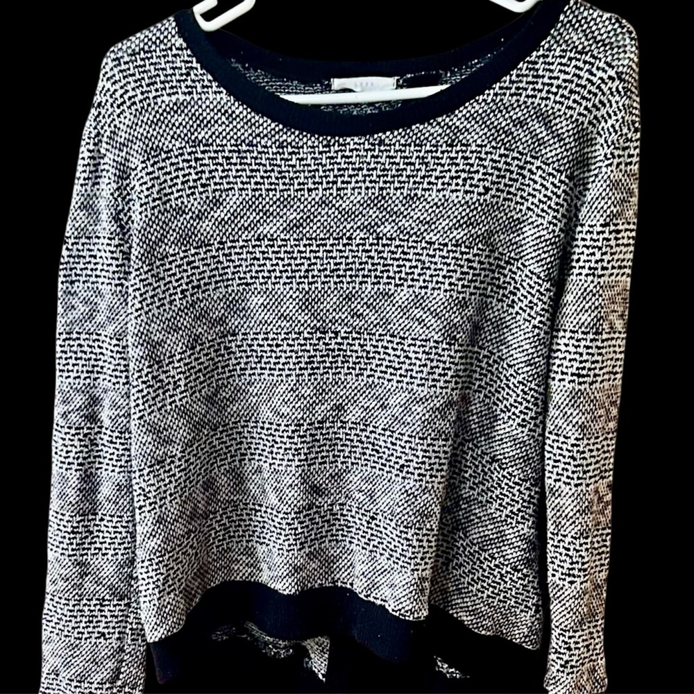 Lush White and Black Open Back Sweater